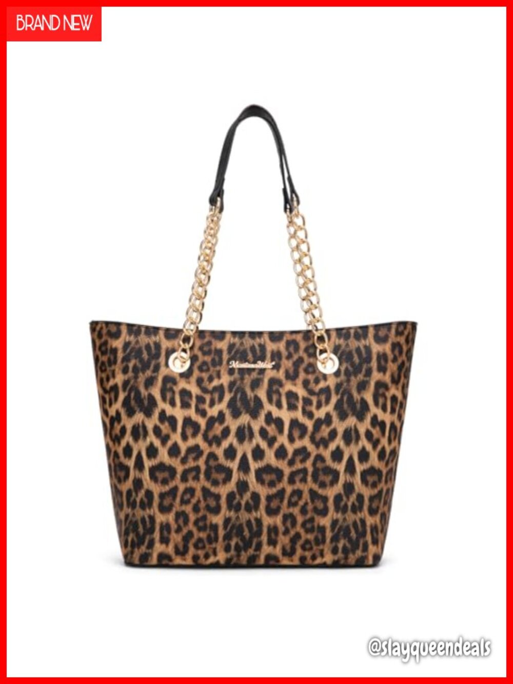 PU Leather Tote Bag Chain Top-handle Handbags Large Capacity Vegan